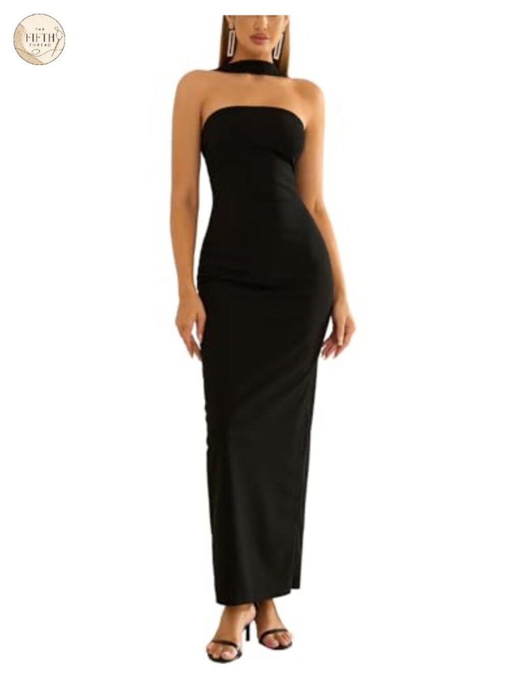 Women's Halter Neck Bodycon Maxi Dress Stretch Sleeveless Formal